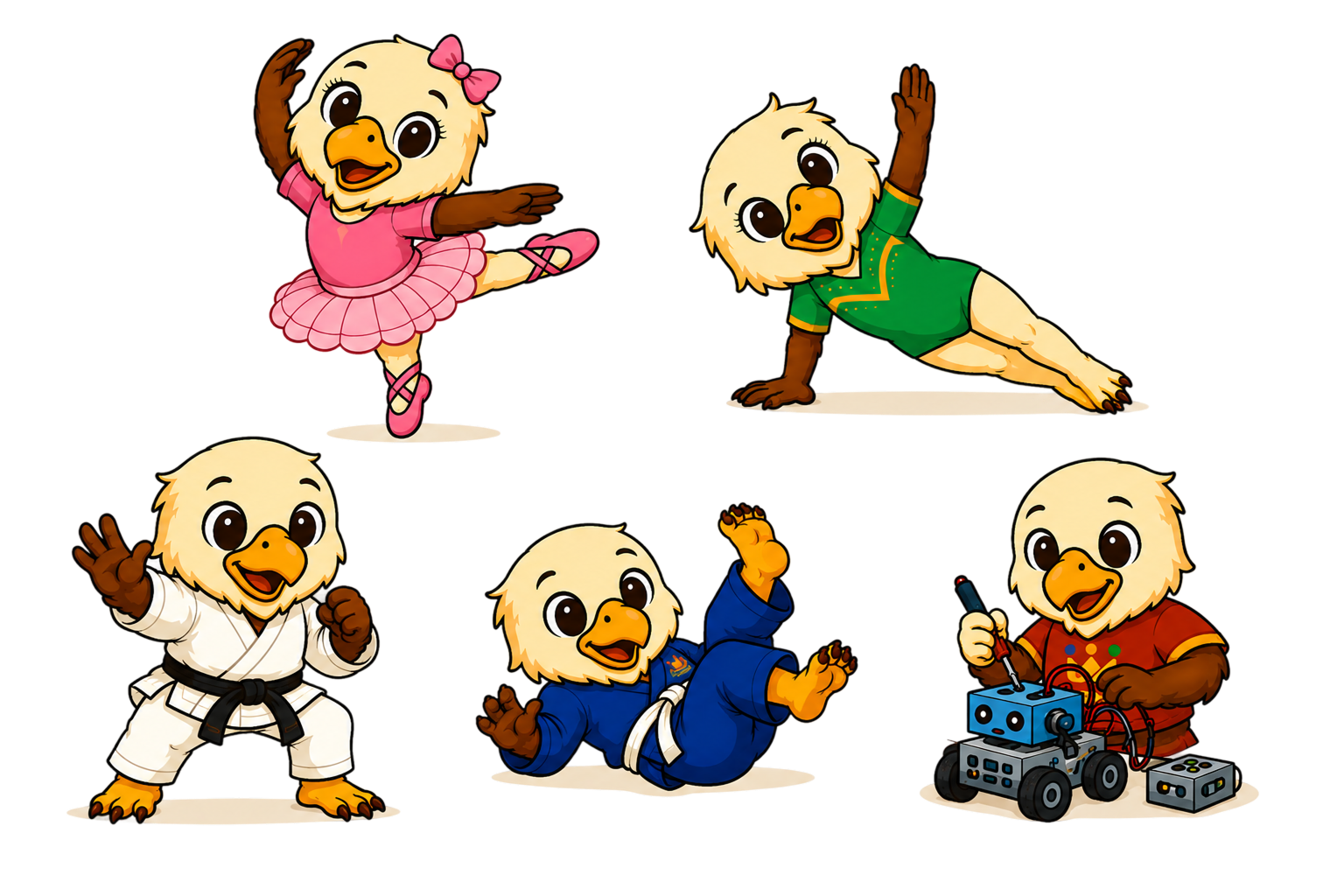 Mascotes Kingdom nas atividades